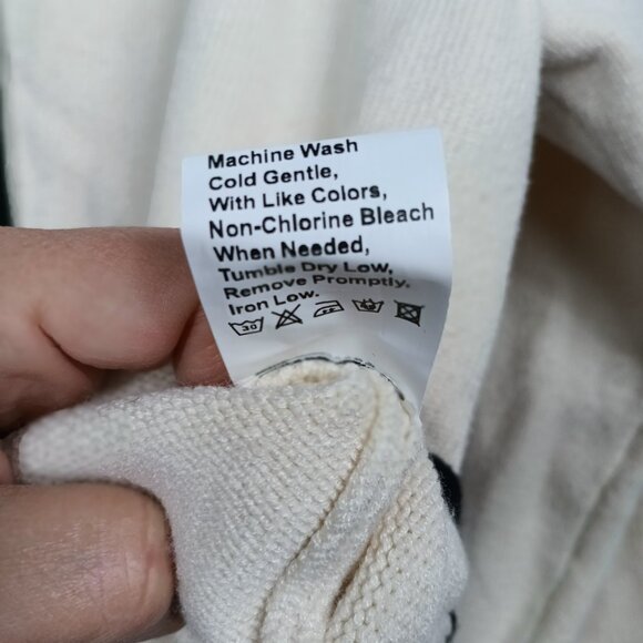 2 For $30 PRETTYGARDEN Knit Cream Cardigan Black Trim Gold Button Sweater L - Picture 5 of 8